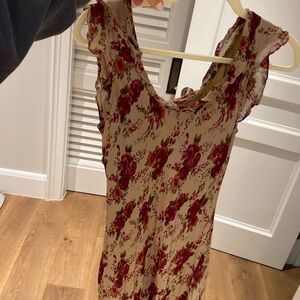 Vintage floral midi dress with embellishments